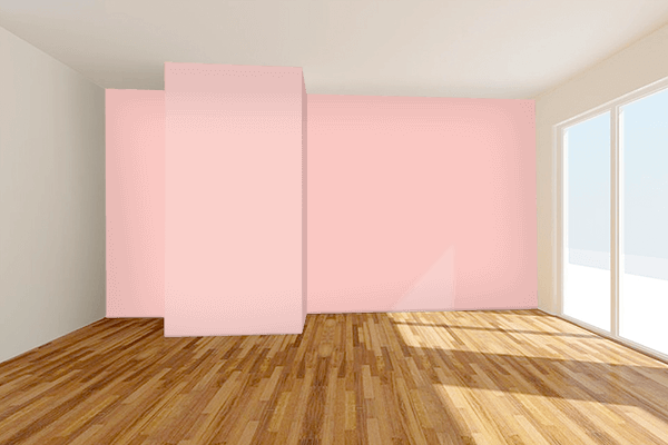 Pretty Photo frame on Gossamer Pink color Living room wal color