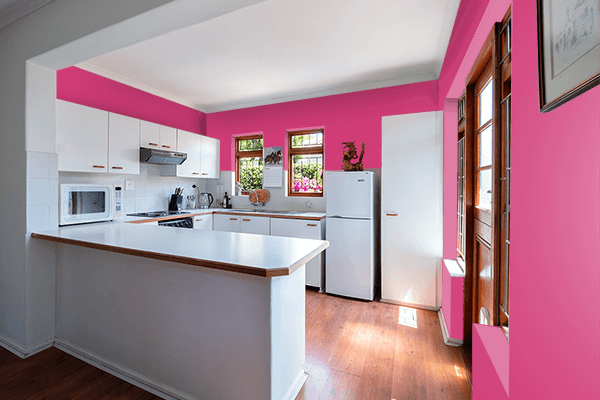 Pretty Photo frame on Magenta (Pantone) color kitchen interior wall color