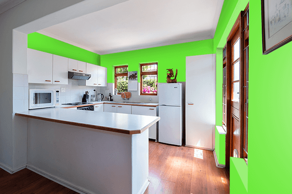 Pretty Photo frame on Slime color kitchen interior wall color