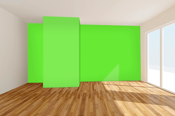 Pretty Photo frame on Slime color Living room wal color