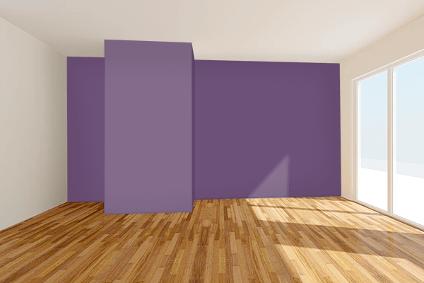 Pretty Photo frame on Gladiola Violet color Living room wal color