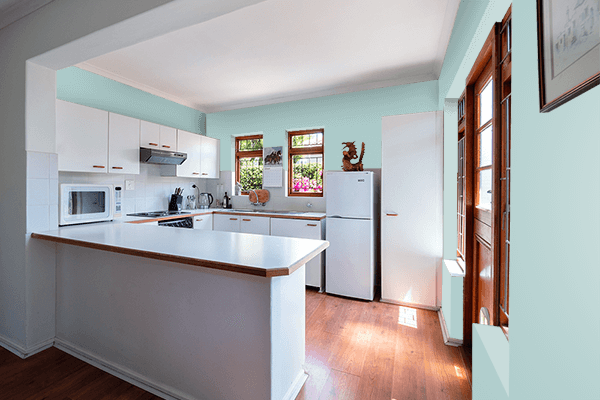 Pretty Photo frame on Baroque Chalk Soft Blue color kitchen interior wall color