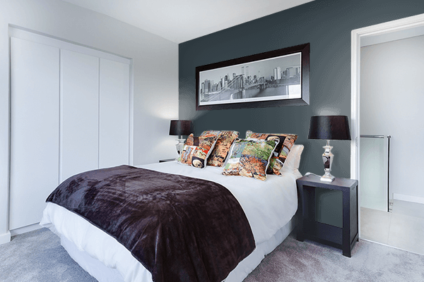 Pretty Photo frame on Light Gunmetal color Bedroom interior wall color