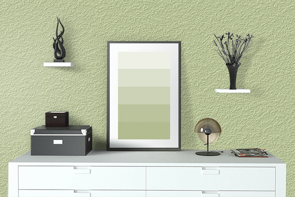 Pretty Photo frame on Aqua Green (RAL Design) color drawing room interior textured wall