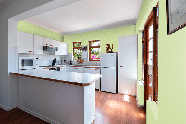Pretty Photo frame on Aqua Green (RAL Design) color kitchen interior wall color