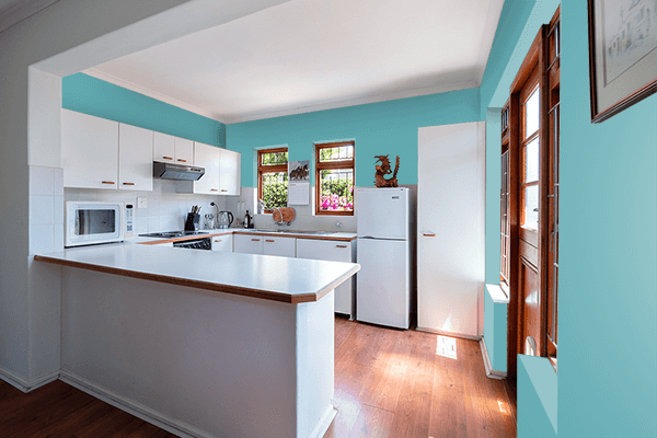 Pretty Photo frame on Aquarelle color kitchen interior wall color