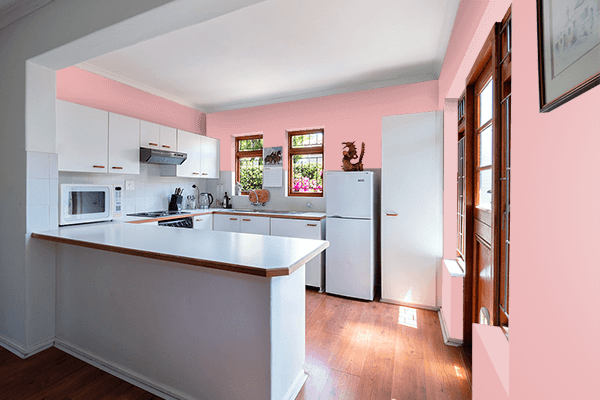 Pretty Photo frame on Powder Pink (Pantone) color kitchen interior wall color