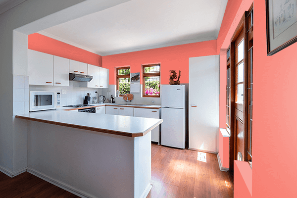 Pretty Photo frame on Peach Echo color kitchen interior wall color