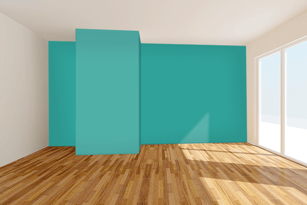 Pretty Photo frame on Bright Aqua (Pantone) color Living room wal color