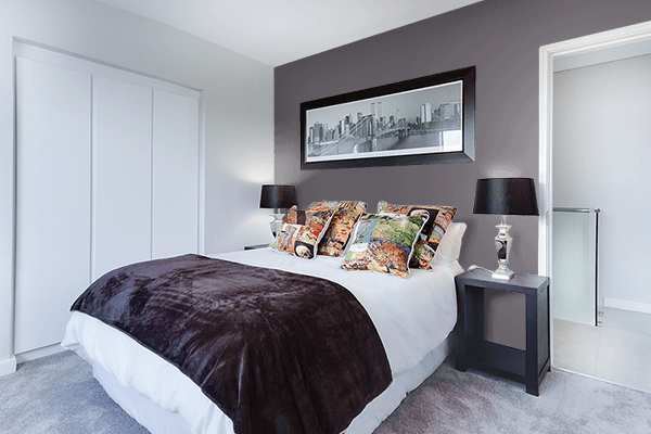 Pretty Photo frame on Slate Mauve color Bedroom interior wall color