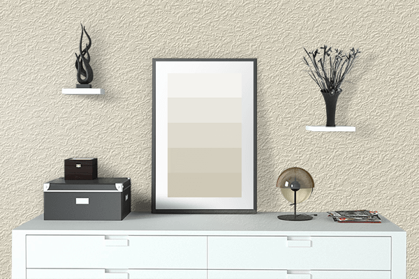 Pretty Photo frame on Sophia color drawing room interior textured wall