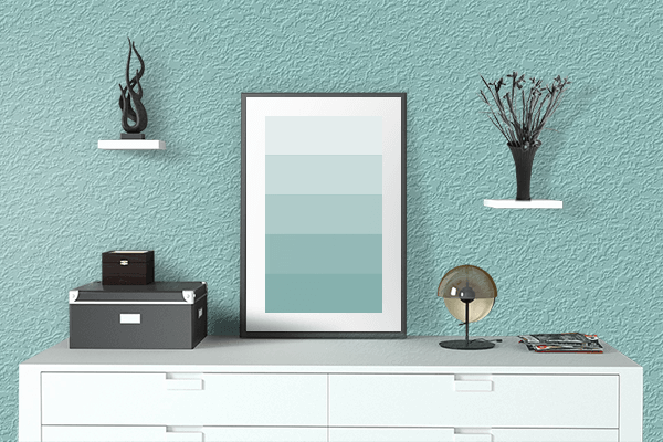 Pretty Photo frame on Ella color drawing room interior textured wall