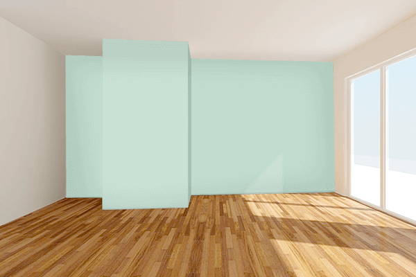Pretty Photo frame on Dusty Aqua (Pantone) color Living room wal color