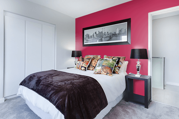 Pretty Photo frame on Temptation color Bedroom interior wall color