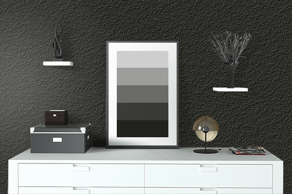Pretty Photo frame on Black Ink color drawing room interior textured wall