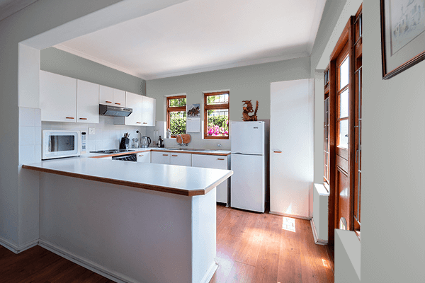Pretty Photo frame on Coral Gray color kitchen interior wall color