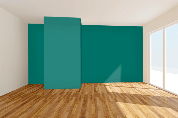 Pretty Photo frame on Dark Teal (RAL Design) color Living room wal color