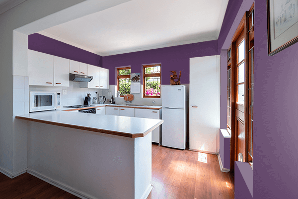 Pretty Photo frame on Purpurite Violet color kitchen interior wall color