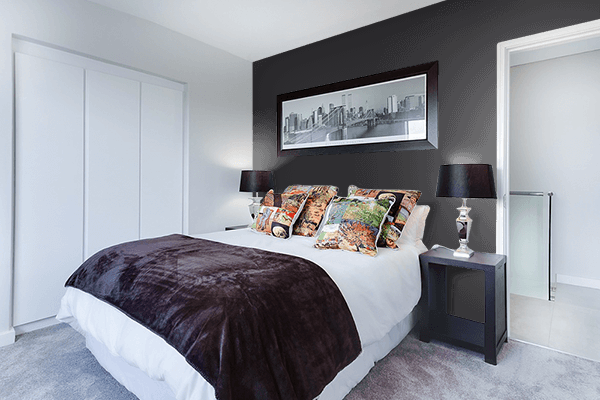 Pretty Photo frame on Jet Black (Pantone) color Bedroom interior wall color
