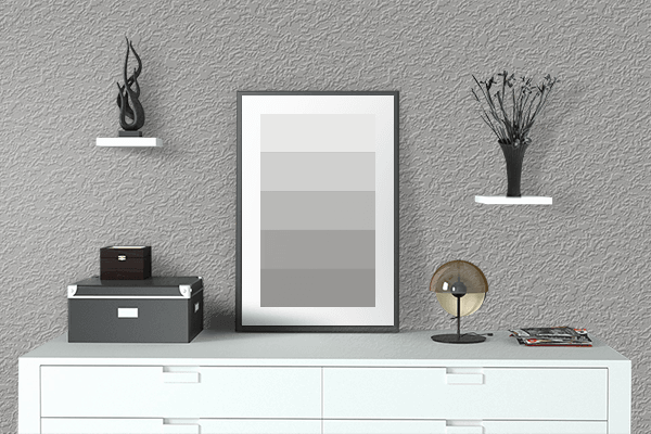 Pretty Photo frame on Sandstone Gray color drawing room interior textured wall