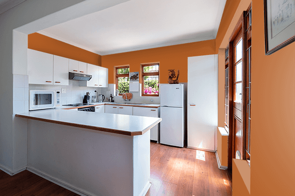 Pretty Photo frame on Gluttony color kitchen interior wall color