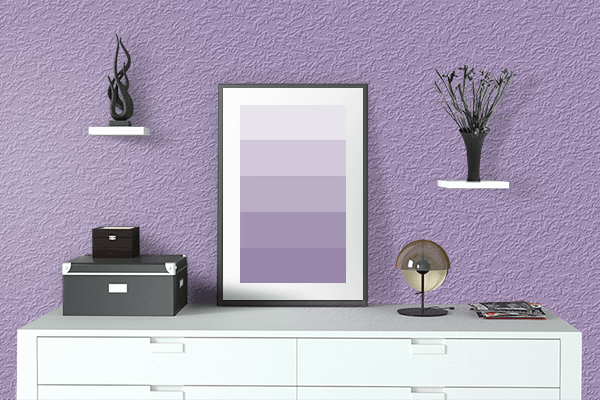Pretty Photo frame on Twilight color drawing room interior textured wall