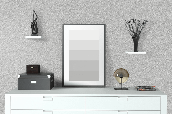 Pretty Photo frame on Shadow White color drawing room interior textured wall