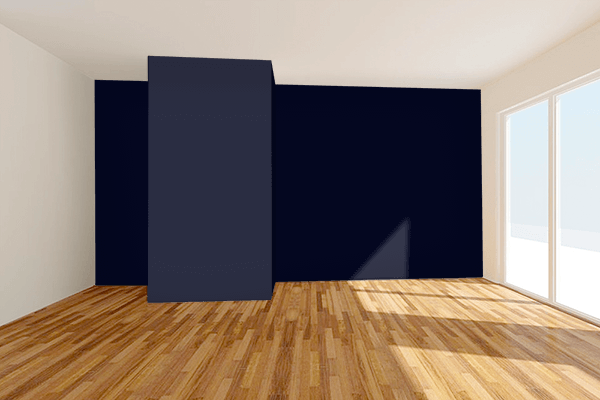 Pretty Photo frame on Blue-Black color Living room wal color