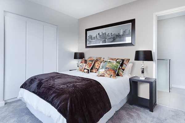 Pretty Photo frame on Cobblestone color Bedroom interior wall color