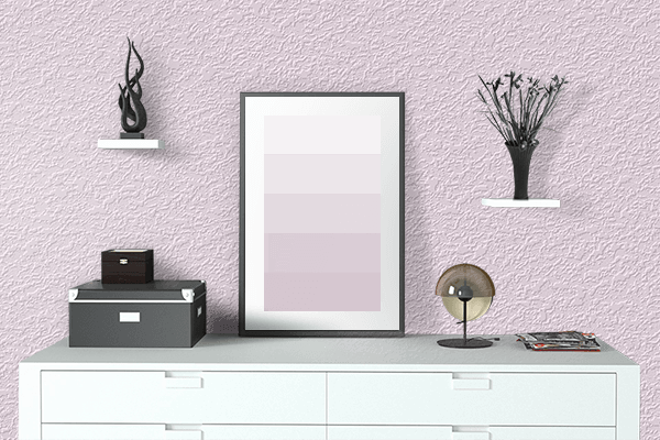 Pretty Photo frame on Pink Hint color drawing room interior textured wall