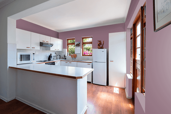 Pretty Photo frame on Blunt Violet color kitchen interior wall color