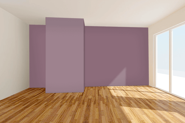 Pretty Photo frame on Blunt Violet color Living room wal color