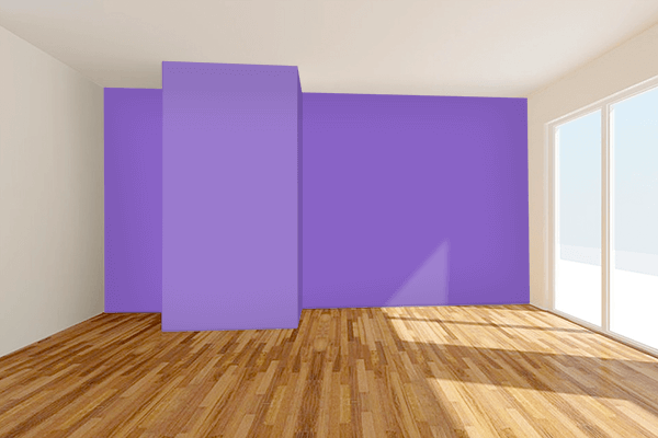 Pretty Photo frame on Pretty Purple color Living room wal color