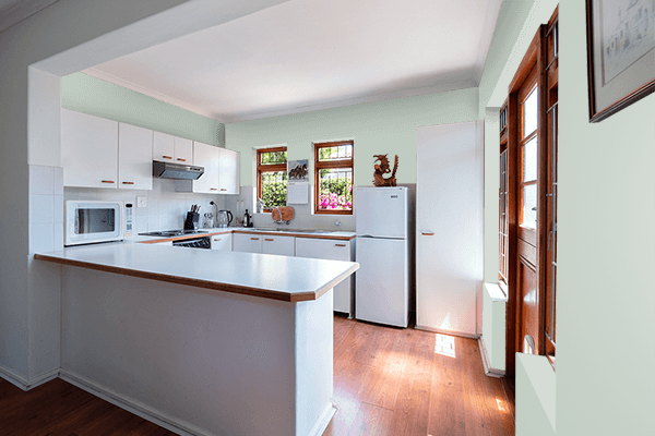 Pretty Photo frame on Pale Aqua (Pantone) color kitchen interior wall color