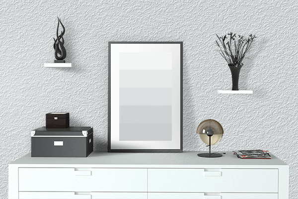 Pretty Photo frame on White Shimmer color drawing room interior textured wall