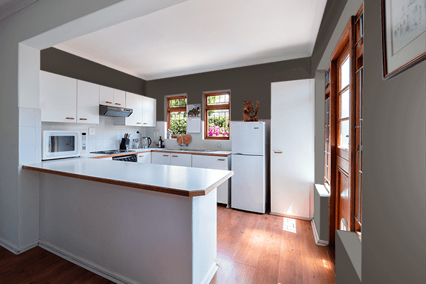 Pretty Photo frame on Black Olive (Pantone) color kitchen interior wall color