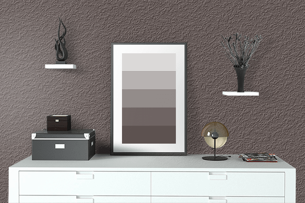 Pretty Photo frame on Dark Brown Camo color drawing room interior textured wall