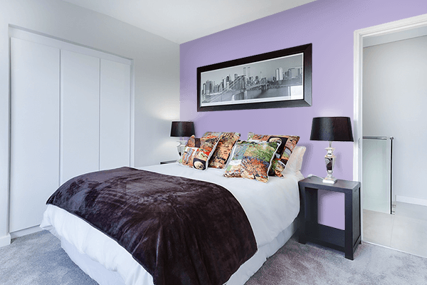 Pretty Photo frame on Lavender (Pantone) color Bedroom interior wall color