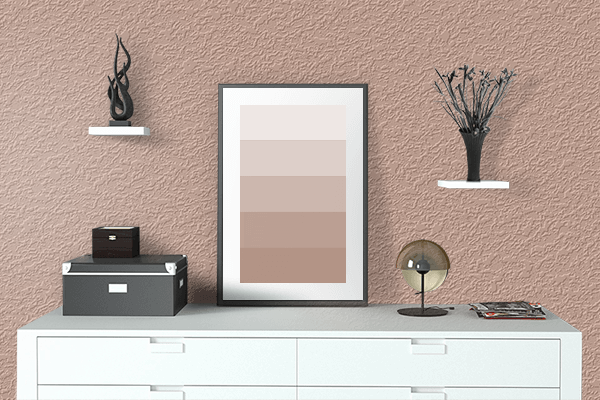 Pretty Photo frame on Amber Grey color drawing room interior textured wall