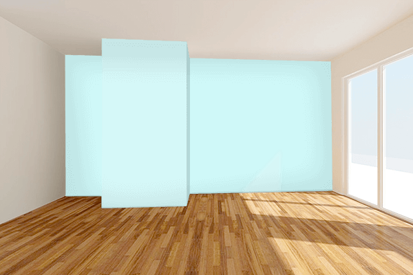 Pretty Photo frame on Light Aqua color Living room wal color