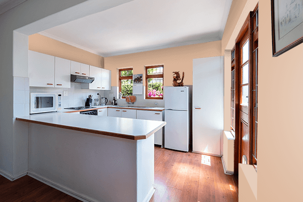 Pretty Photo frame on Cream Brown color kitchen interior wall color