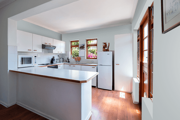 Pretty Photo frame on Classic Silver color kitchen interior wall color