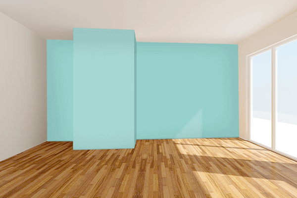 Pretty Photo frame on Teal Blue (RAL Design) color Living room wal color