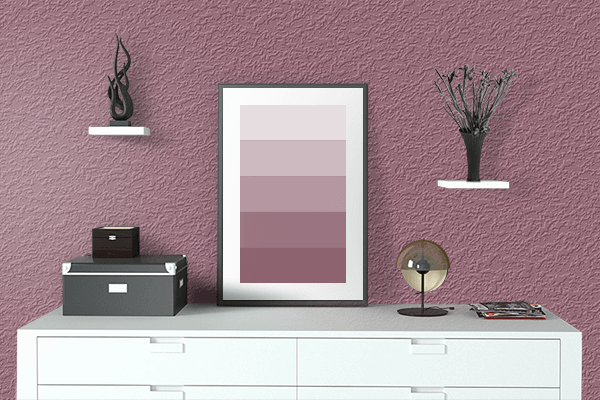 Pretty Photo frame on Jugendstil Pink color drawing room interior textured wall
