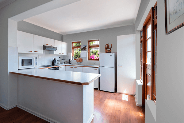 Pretty Photo frame on Classic Gray color kitchen interior wall color