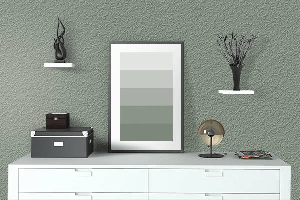 Pretty Photo frame on Silver Linden Grey color drawing room interior textured wall