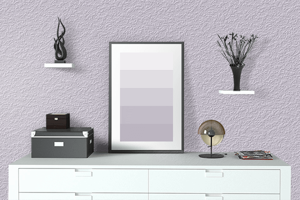 Pretty Photo frame on Tricot Lilac White color drawing room interior textured wall