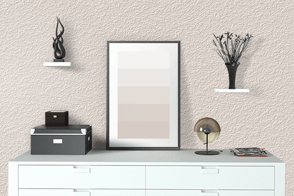 Pretty Photo frame on White Skin color drawing room interior textured wall