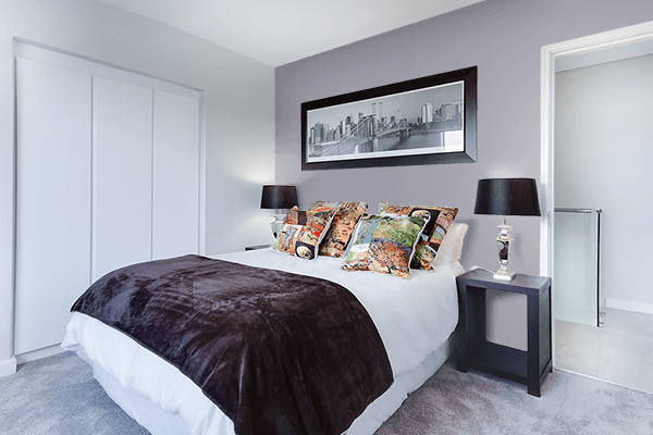 Pretty Photo frame on Dapple Gray color Bedroom interior wall color