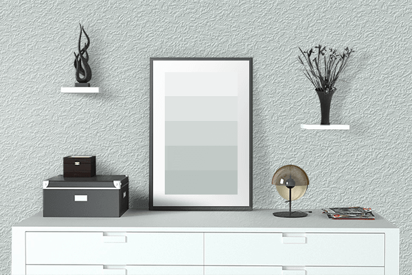 Pretty Photo frame on Cool White (RAL Design) color drawing room interior textured wall